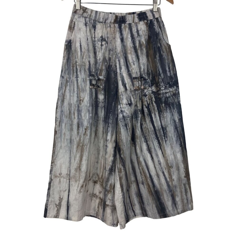 Ray Cassin Tie Dye Palazzo Pants Small Medium Wide Leg Pockets Lagenlook Boho